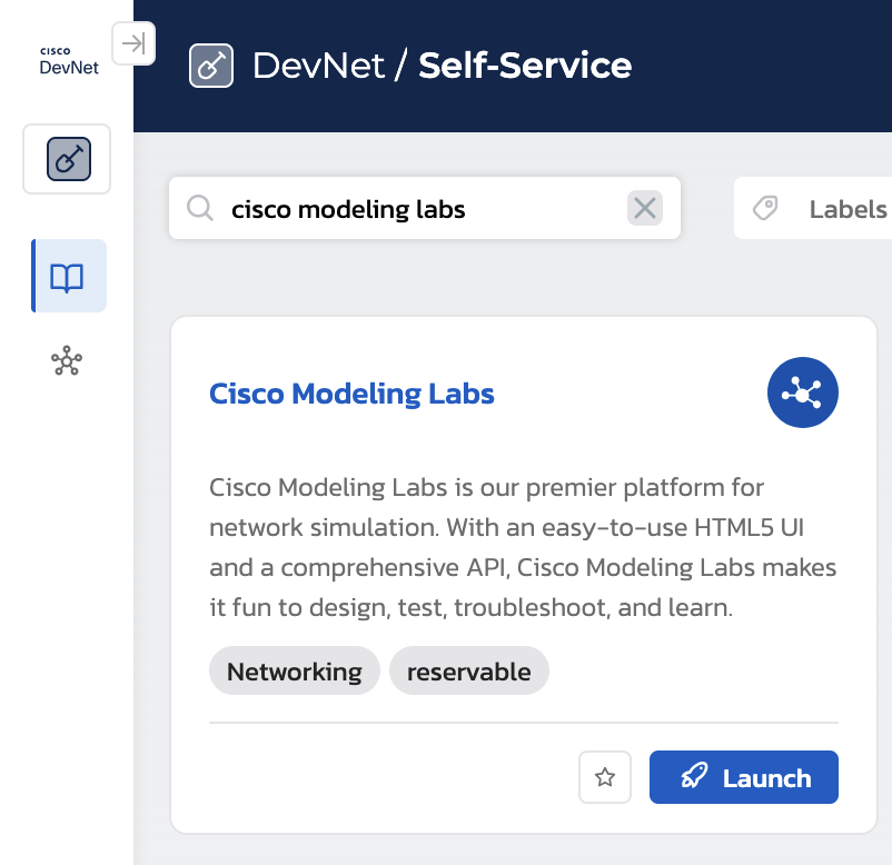 DevNet Sandbox Screenshot